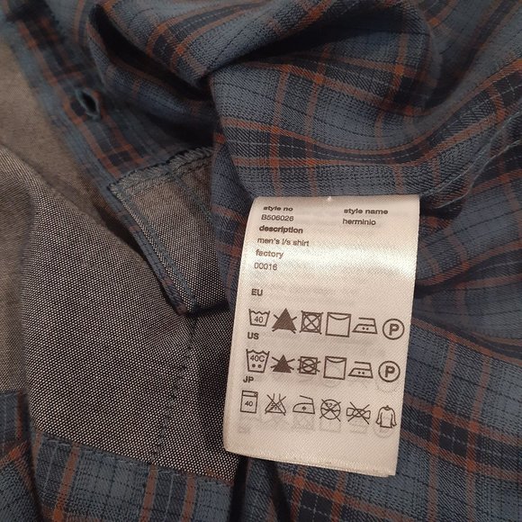 Wezc men's medium plaid color blocked button down long sleeve shirt - Picture 5 of 11